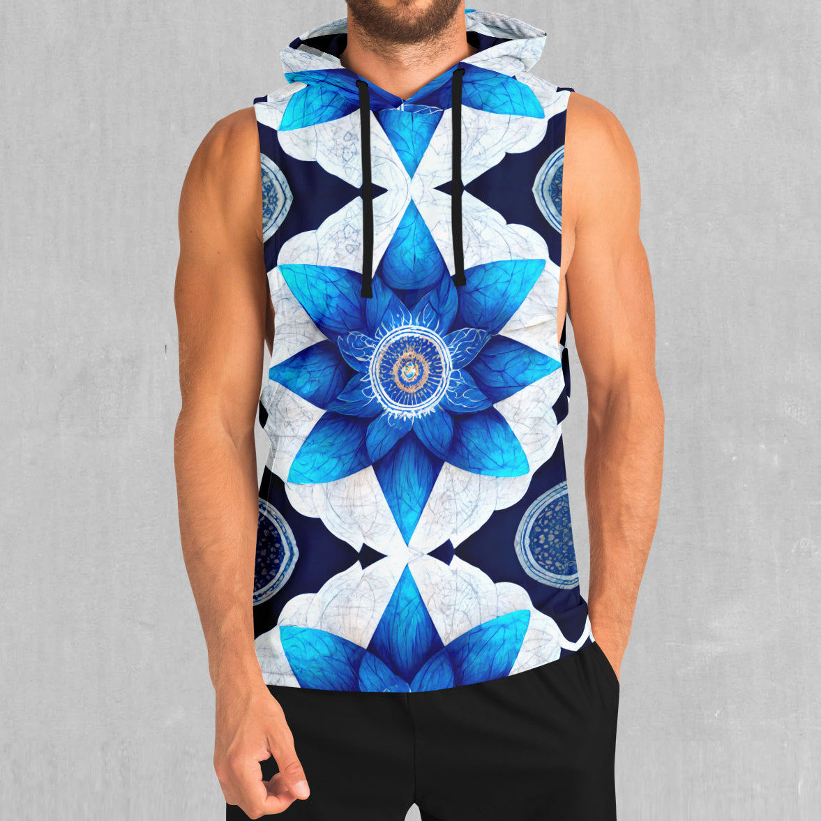 Delphinium Mandala Sleeveless Hoodie