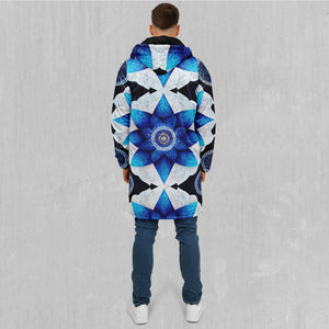 Delphinium Mandala Zip Up Cloak (Black Fur)