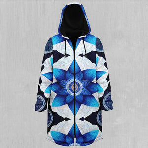 Delphinium Mandala Zip Up Cloak (Black Fur)