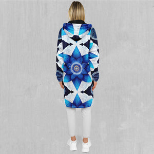 Delphinium Mandala Zip Up Cloak (Black Fur)