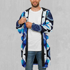 Delphinium Mandala Zip Up Cloak (Black Fur)