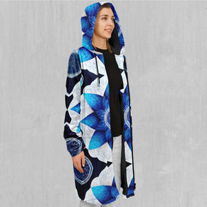 Delphinium Mandala Zip Up Cloak (Black Fur)