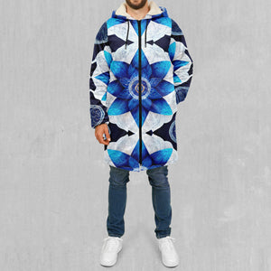 Delphinium Mandala Zip Up Cloak (White Fur)