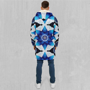 Delphinium Mandala Zip Up Cloak (White Fur)