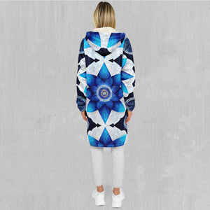 Delphinium Mandala Zip Up Cloak (White Fur)