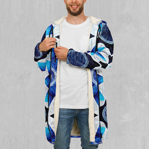 Delphinium Mandala Zip Up Cloak (White Fur)