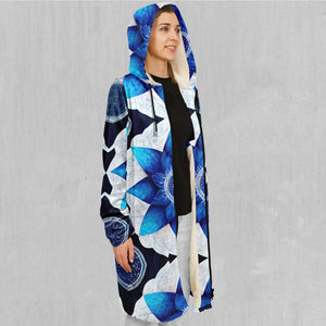 Delphinium Mandala Zip Up Cloak (White Fur)