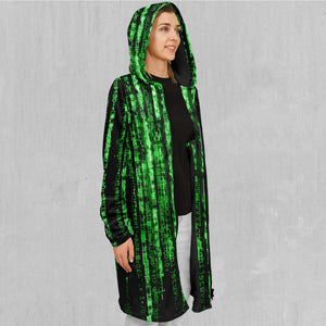 Digital Rain Zip Up Cloak (Black Fur)