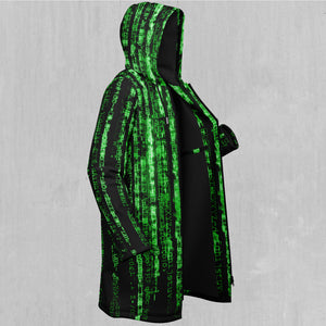 Digital Rain Zip Up Cloak (Black Fur)