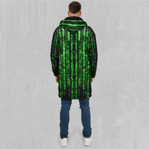 Digital Rain Zip Up Cloak (Black Fur)