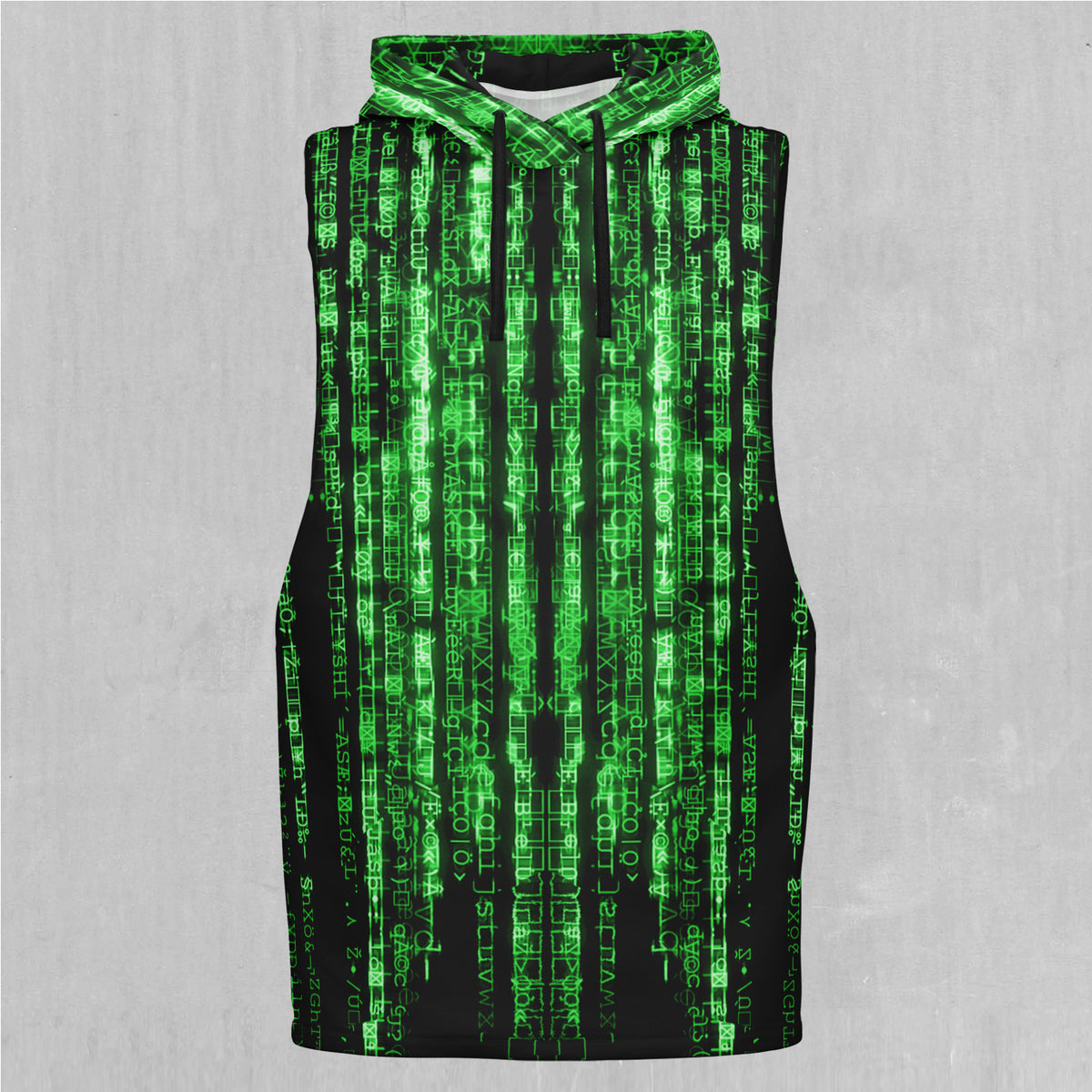 Digital Rain Sleeveless Hoodie