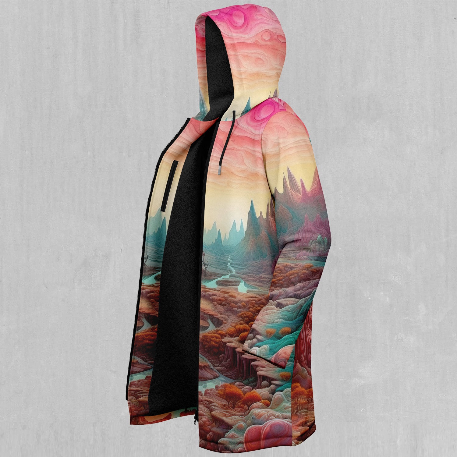 Dream Canyon Zip Up Cloak (Black Fur)