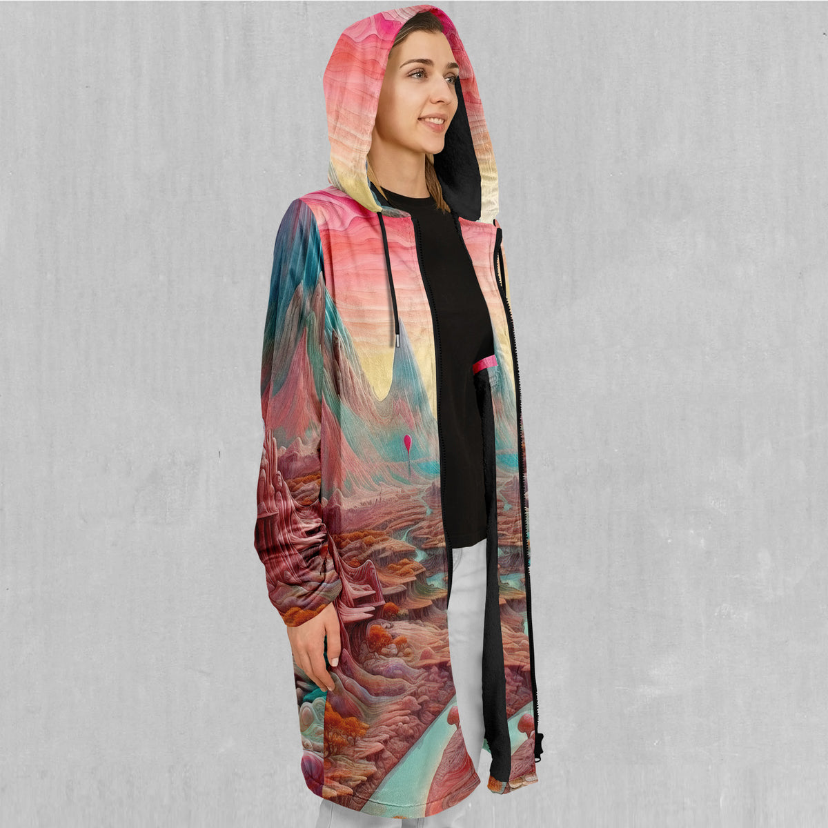 Dream Canyon Zip Up Cloak (Black Fur)