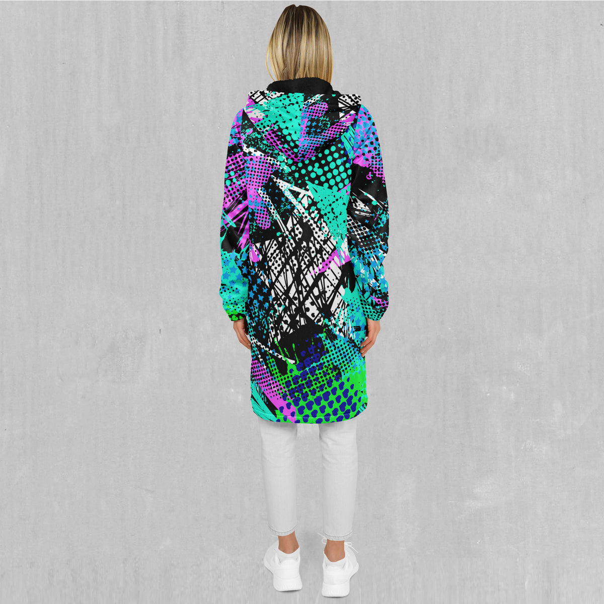 Electric Avenue Zip Up Cloak (Black Fur)