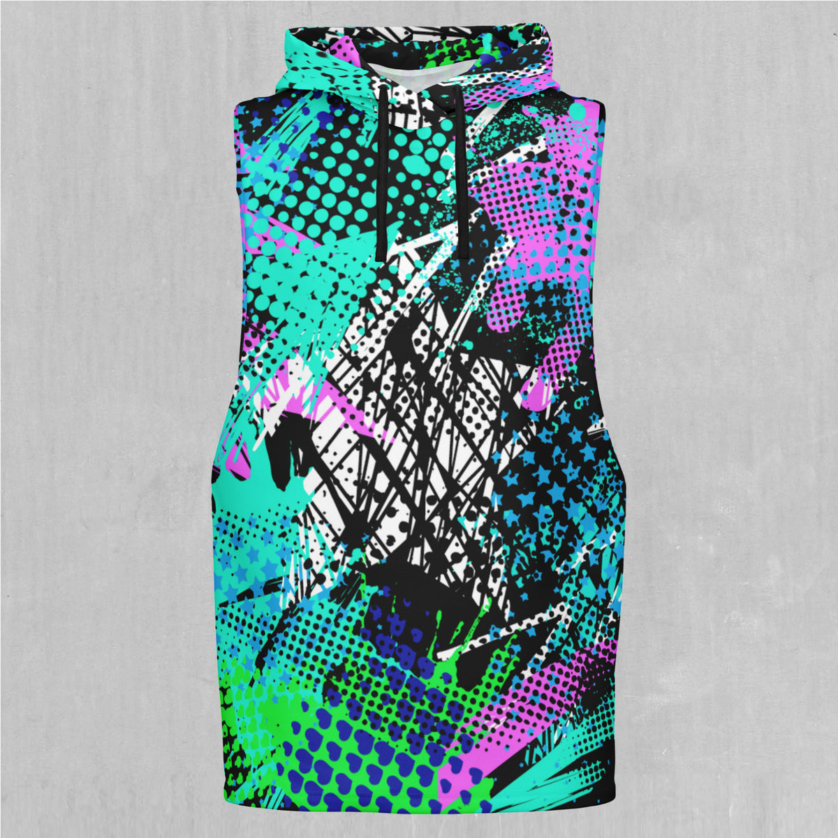 Electric Avenue Sleeveless Hoodie