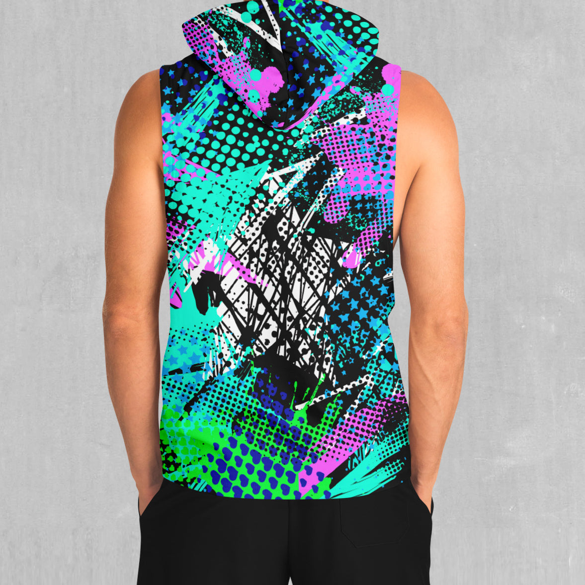 Electric Avenue Sleeveless Hoodie