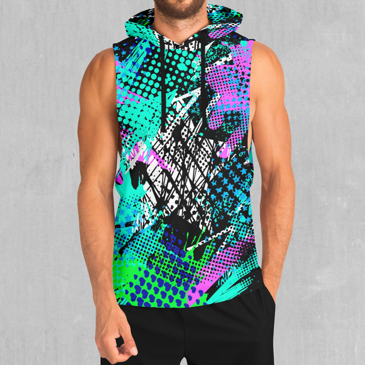 Electric Avenue Sleeveless Hoodie