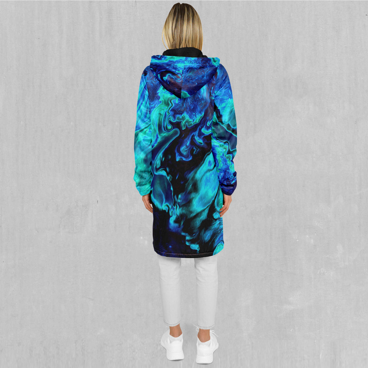 Enigma Sea Zip Up Cloak (Black Fur)