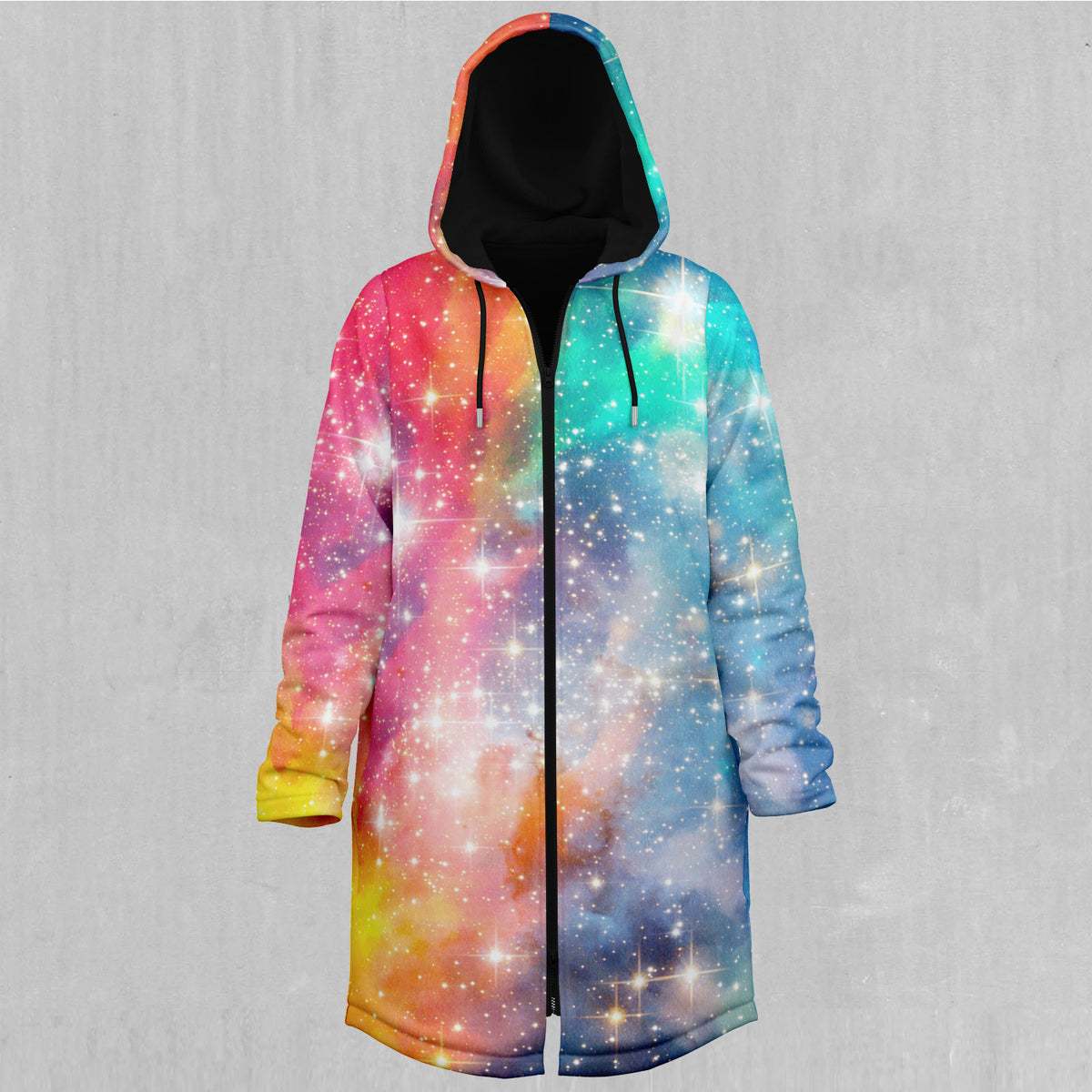 Fire and Ice Galaxy Zip Up Cloak (Black Fur)