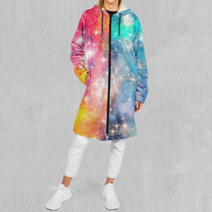 Fire and Ice Galaxy Zip Up Cloak (White Fur)