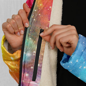 Fire and Ice Galaxy Zip Up Cloak (White Fur)