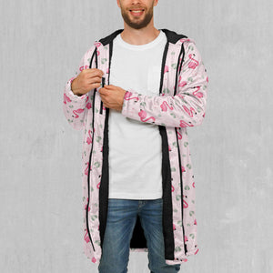 Flamingo Zip Up Cloak (Black Fur)