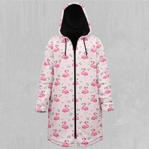 Flamingo Zip Up Cloak (Black Fur)