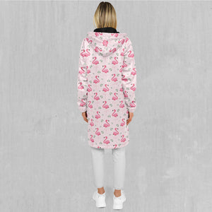 Flamingo Zip Up Cloak (Black Fur)