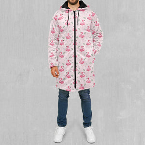 Flamingo Zip Up Cloak (Black Fur)