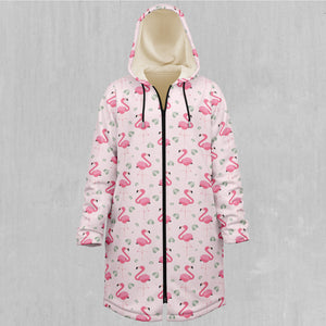 Flamingo Zip Up Cloak (White Fur)