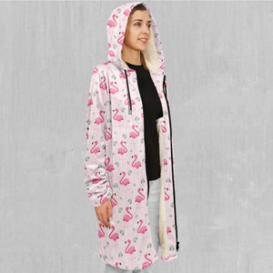 Flamingo Zip Up Cloak (White Fur)