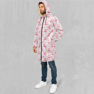 Flamingo Zip Up Cloak (White Fur)