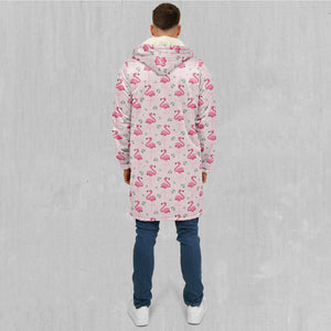 Flamingo Zip Up Cloak (White Fur)