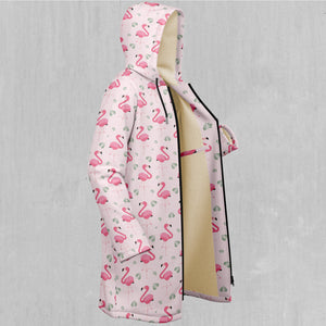 Flamingo Zip Up Cloak (White Fur)