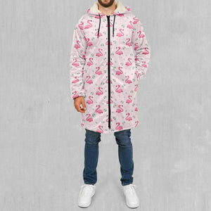 Flamingo Zip Up Cloak (White Fur)