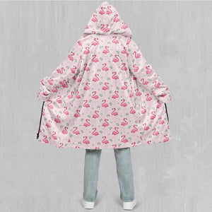 Flamingo Zip Up Cloak (White Fur)