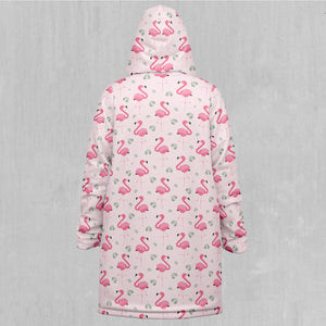 Flamingo Zip Up Cloak (White Fur)