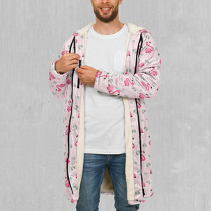 Flamingo Zip Up Cloak (White Fur)