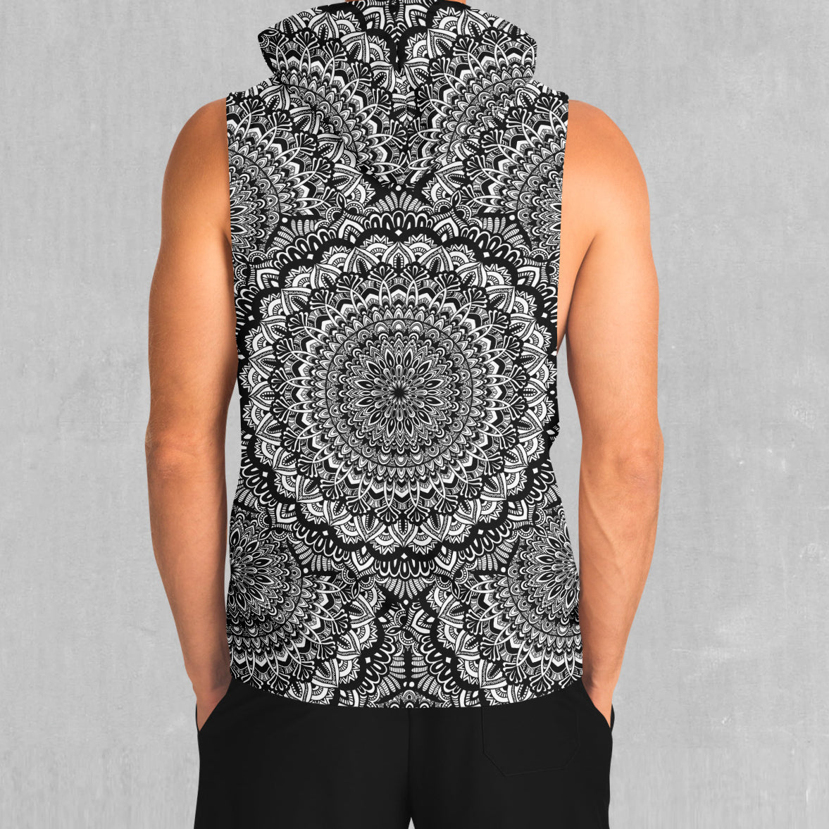 Floral Mandala Sleeveless Hoodie