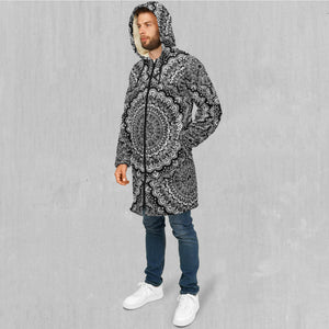 Floral Mandala Zip Up Cloak (White Fur)