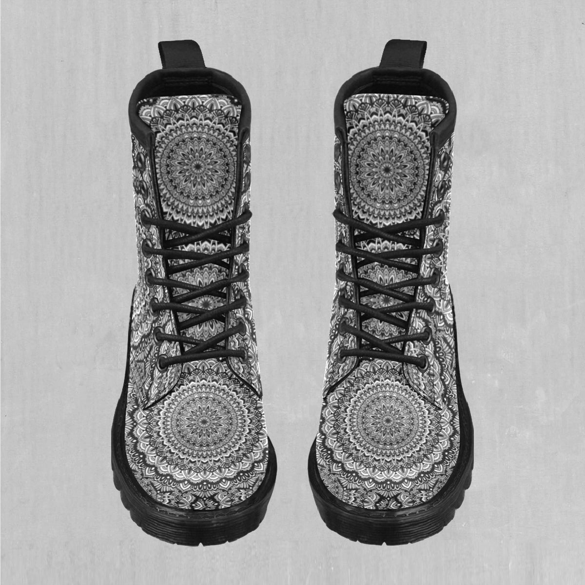 Floral Mandala Women's Lace Up Boots