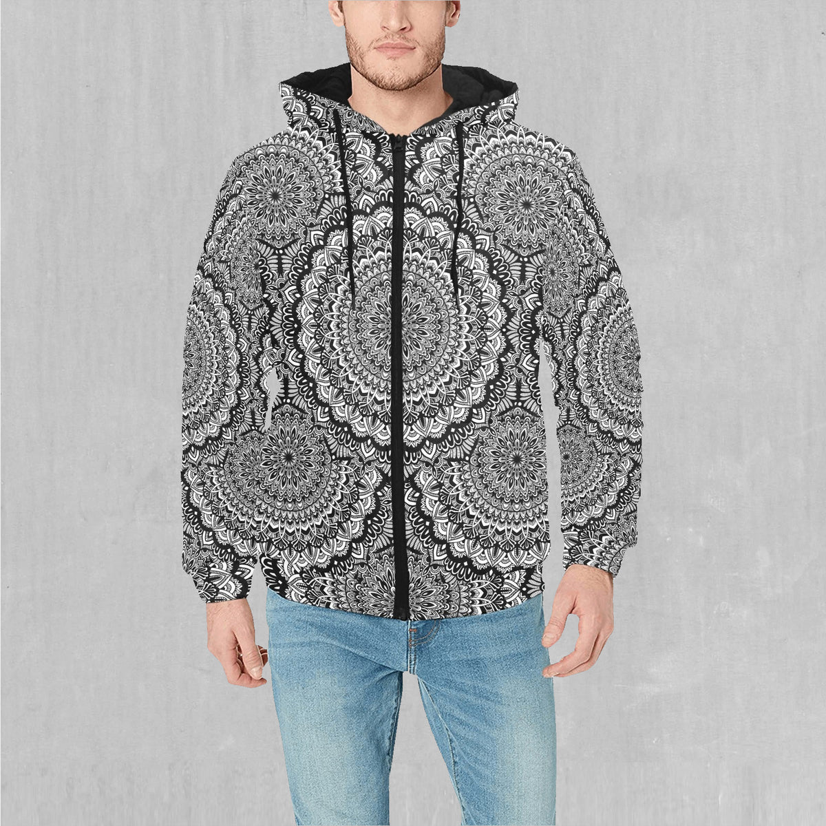 Floral Mandala Puffer Jacket