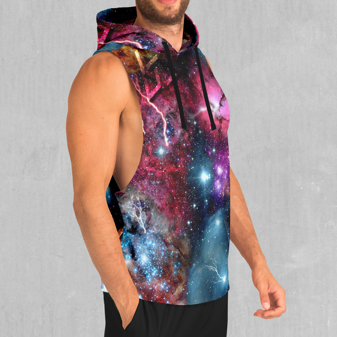 Galaxies Collide Sleeveless Hoodie