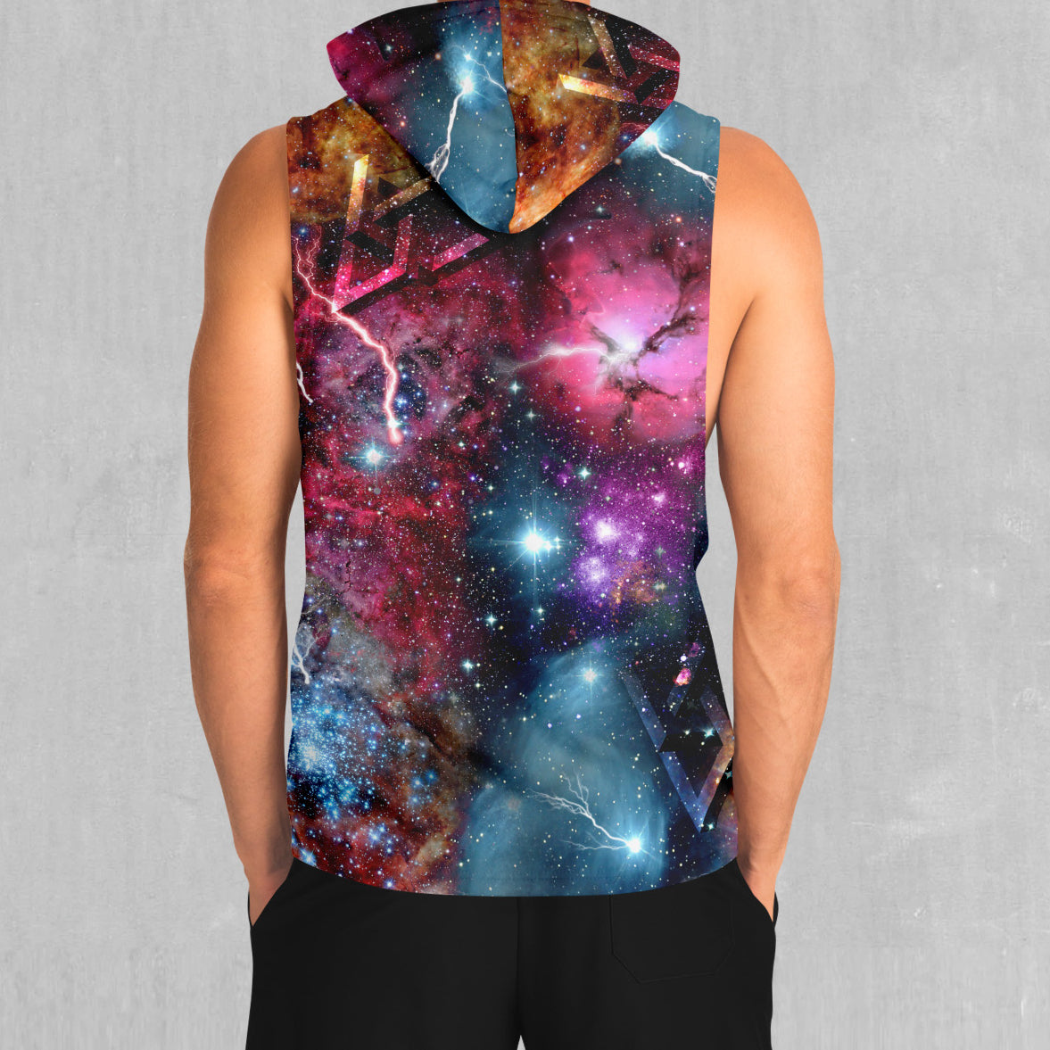Galaxies Collide Sleeveless Hoodie