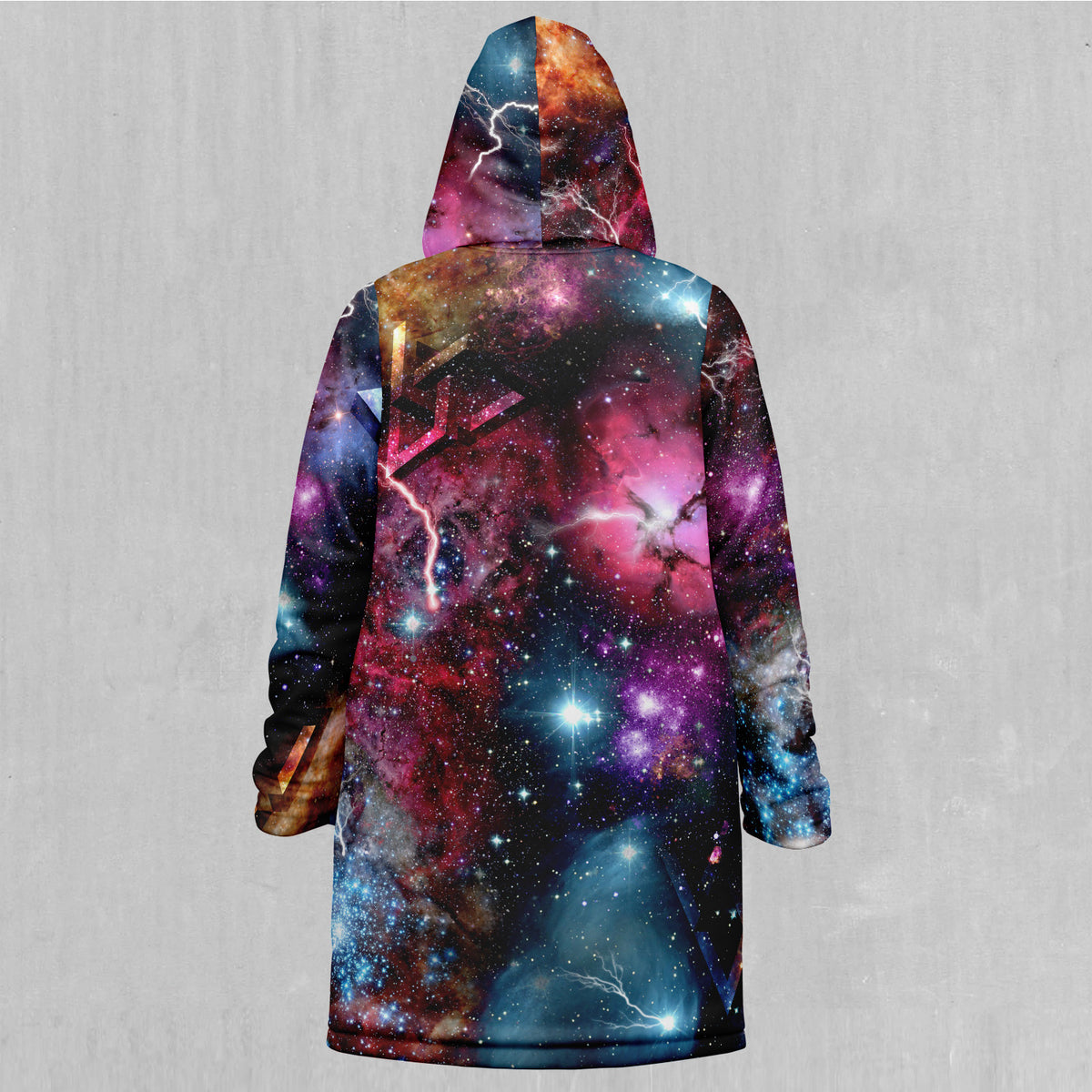 Galaxies Collide Zip Up Cloak (White Fur)