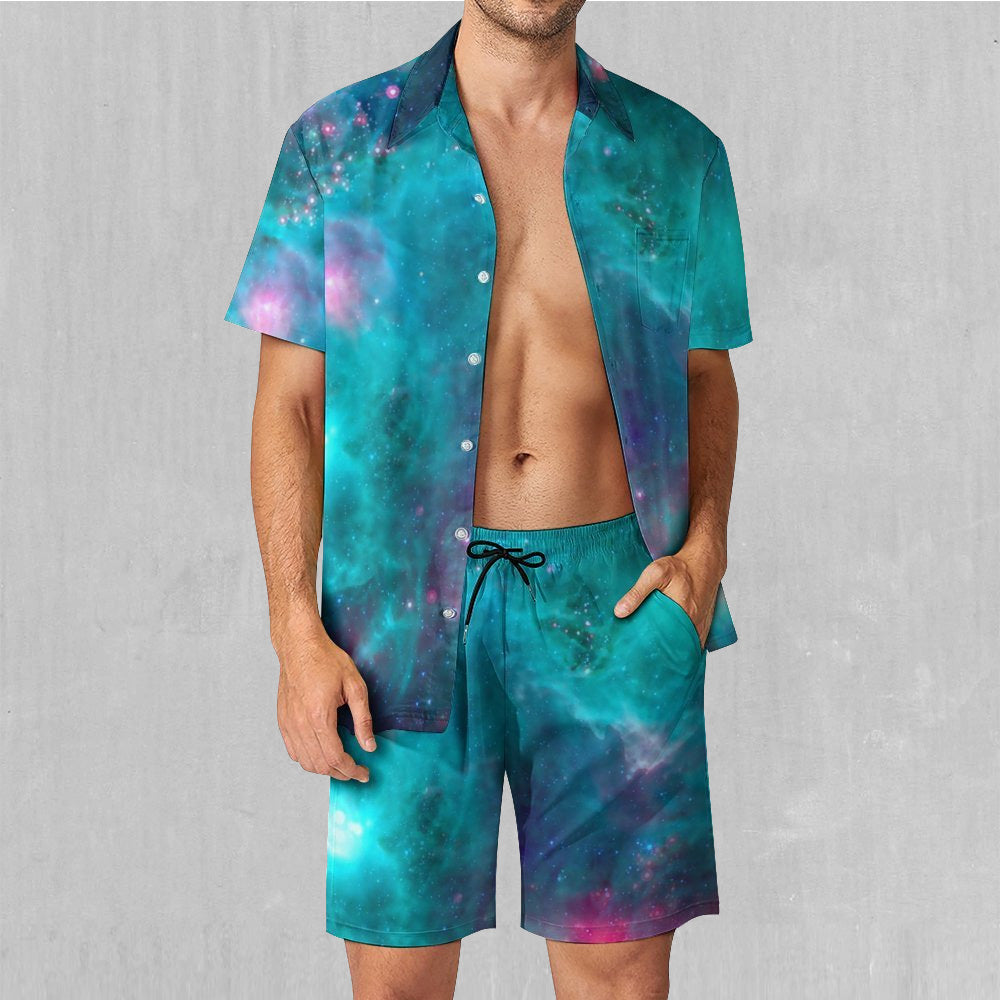 Galaxy Aurora Men's Beach Set