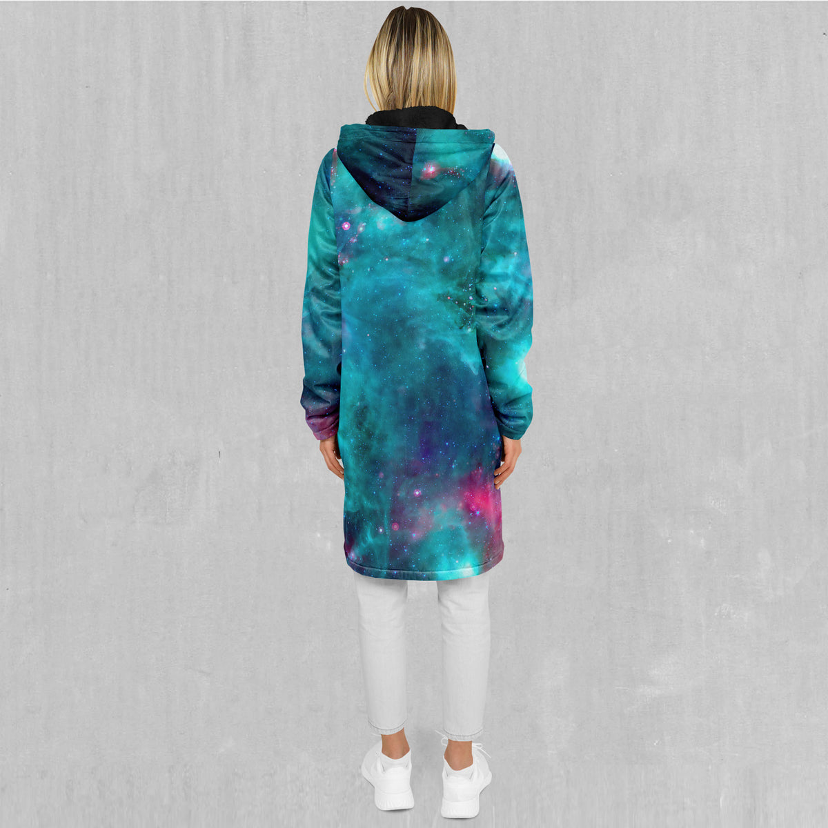 Galaxy Aurora Zip Up Cloak (Black Fur)