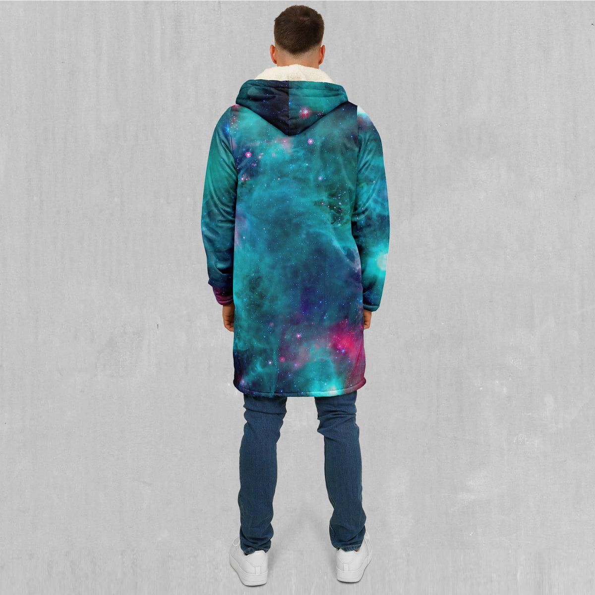 Galaxy Aurora Zip Up Cloak (White Fur)