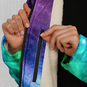 Galaxy Slam Zip Up Cloak (White Fur)