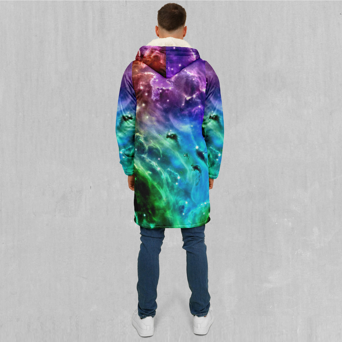 Galaxy Slam Zip Up Cloak (White Fur)